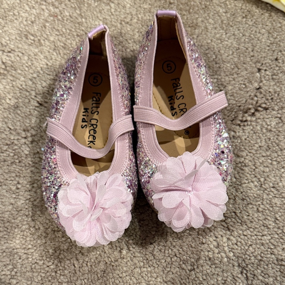 Falls Creek Kids Purple Glitter Shoes
